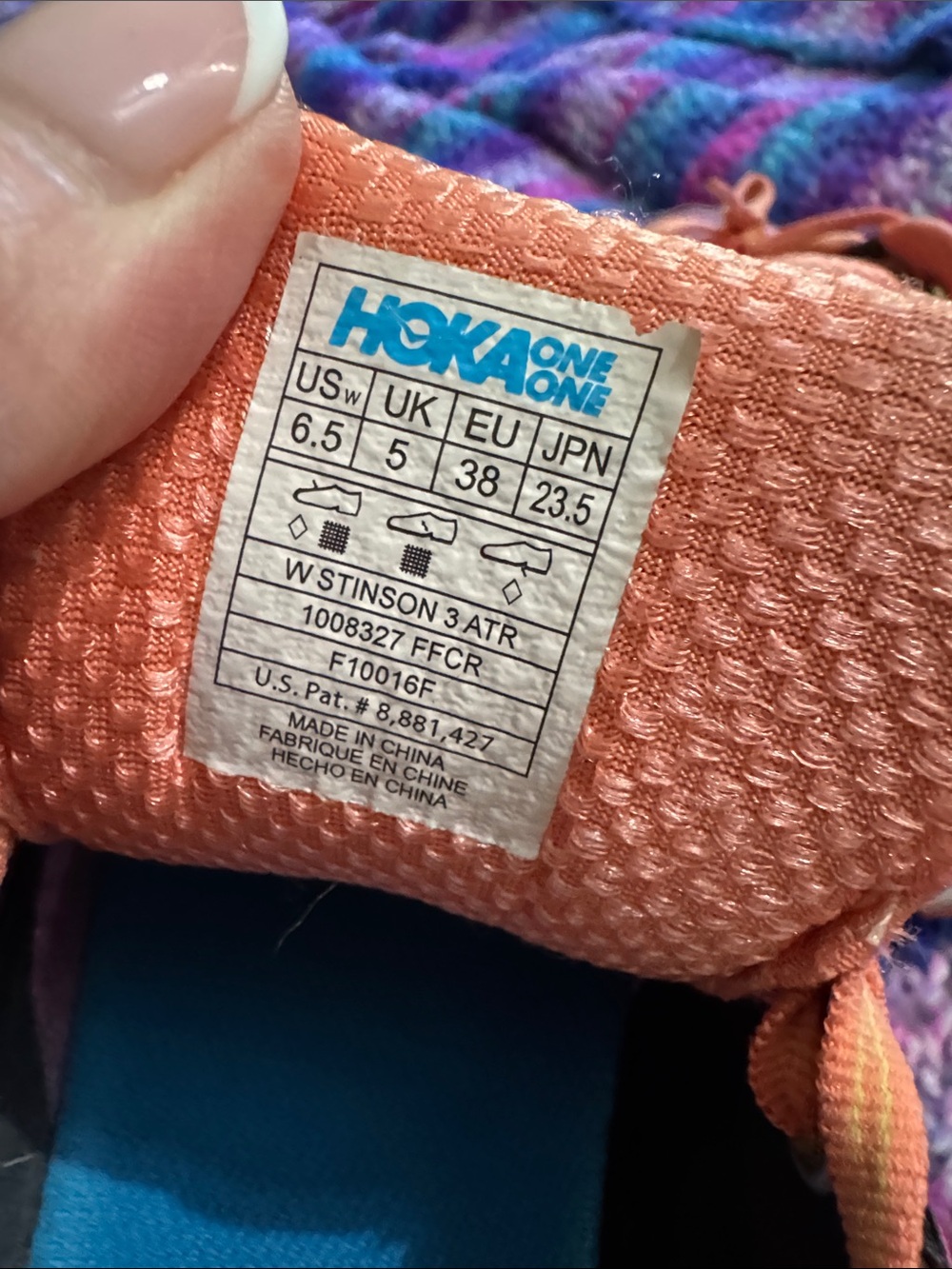 Hoka Women's Hot Pink and Peach Athletic Running Shoes - Picture 3 of 6